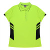 Bellevue Womens Polos Neon Yellow Black